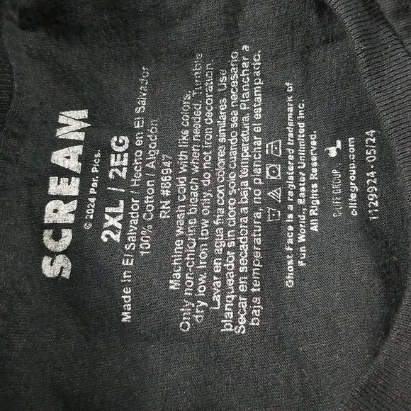 Scream Ghostface Graphic Cotton Tee With Short Sleeves - Picture 4 of 4